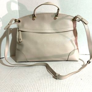 Furla cream leather satchel bag
